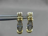 ESTATE LONG .70CT DIAMOND BAGUETTE 14KT 2 TONE GOLD UMBRELLA EARRINGS CUTE! 6162