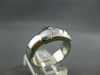 ESTATE .30CT DIAMOND SOLITAIRE 14KT WHITE & YELLOW GOLD MENS GYPSY RING #5445