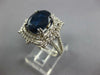 LARGE 6.18CT DIAMOND & SAPPHIRE 14KT WHITE GOLD OVAL DOUBLE HALO ENGAGEMENT RING
