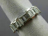 ESTATE 1.35CT EMERALD DIAMOND 18KT WHITE GOLD 3D WEDDING ANNIVERSARY RING 11380