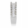 LARGE 2.10CT DIAMOND 18KT WHITE GOLD 3D ROUND & BAGUETTE 3 ROW ANNIVERSARY RING