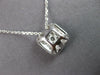 ESTATE .75CT DIAMOND 14K WHITE GOLD CLASSIC SQUARE CLUSTER HALO FLOATING PENDANT