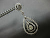 LARGE 2.30CT DIAMOND 14KT WHITE GOLD 3D PEAR SHAPE CHANDELIER HANGING EARRINGS