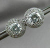 ANTIQUE 1.96CT DIAMOND 14KT WHITE GOLD FILIGREE HALO STUD EARRINGS AMAZING #2708