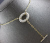 LARGE 2.12CT DIAMOND 14KT YELLOW GOLD MULTI ROW OPEN OVAL LARIAT LOVE NECKLACE