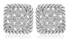 ESTATE .27CT DIAMOND 14KT WHITE GOLD PAVE SQUARE OPEN FILIGREE CLIP ON EARRINGS