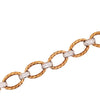 ESTATE 1.15CT DIAMOND 18KT 2 TONE GOLD 3D OVAL MULTI LINK FUN TENNIS BRACELET