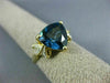 LARGE 4.05CT DIAMOND & AAA LONDON BLUE TOPAZ 14KT 2 TONE GOLD TRILLION FUN RING