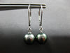 ESTATE AAA TAHITIAN PEARL 14KT WHITE GOLD CLASSIC 9MM LEVERBACK HANGING EARRINGS