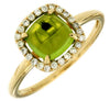 Estate 1.70Ct Diamond & AAA Peridot 14Kt Yellow Gold Cushion Halo Fun Friendship Ring