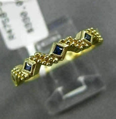 .16CT AAA SAPPHIRE 14KT YELLOW GOLD 3D FILIGREE ZIG ZAG WEDDING ANNIVERSARY RING
