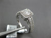 ESTATE .79CT DIAMOND 18KT WHITE GOLD ROUND & BAGUETTE CLUSTER SQUARE LOVE RING