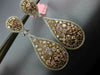 LARGE 9.68CT WHITE & MULTI COLOR DIAMOND 18KT WHITE & ROSE GOLD HANGING EARRINGS