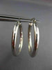 ESTATE LARGE 14KT WHITE GOLD 3D CLASSIC SHINY HANGING HOOP EARRINGS 3mm #25677