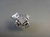 ESTATE LARGE SQUARE 3.01CT DIAMOND PRINCESS CUT 14KT WHITE GOLD CLIP EARRINGS
