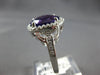 4.88CT DIAMOND & AAA AMETHYST 14KT WHITE GOLD OVAL & ROUND HALO ENGAGEMENT RING