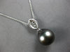 LARGE .37CT DIAMOND & AAA TAHITIAN PEARL 18KT WHITE GOLD MARQUISE LOVE NECKLACE