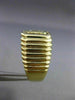 ESTATE WIDE .50CT DIAMOND 18K YELLOW GOLD RECTANGULAR GYPSY MENS RING E/F #25400