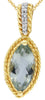 1.53CT DIAMOND & AAA GREEN AMETHYST 14KT YELLOW GOLD 3D MARQUISE & ROUND PENDANT