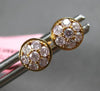 ESTATE .33CT DIAMOND 18KT ROSE GOLD BEZEL CLUSTER CIRCULAR FLOWER STUD EARRINGS