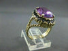 ANTIQUE WIDE 5.0CT AMETHYST 14K YELLOW GOLD ROPE DESIGN COCKTAIL RING 18MM 21832