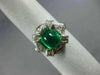 ESTATE WIDE 4.26CT DIAMOND & AAA EMERALD PLATINUM 3D X LOVE ANNIVERSARY RING