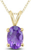 ESTATE 1.26CT AAA AMETHYST 14KT YELLOW GOLD 3D OVAL SOLITAIRE FLOATING PENDANT