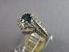 ESTATE 1.07CT DIAMOND & AAA SAPPHIRE 14KT WHITE GOLD 3D V SHAPE ENGAGEMENT RING