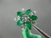 ESTATE LARGE 2.52CT DIAMOND & AAA EMERALD 14K WHITE GOLD FLOWER ANNIVERSARY RING
