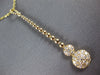 ESTATE .25CT DIAMOND 14KT YELLOW GOLD 3D DOUBLE CIRCULAR PAVE BEADED BAR PENDANT