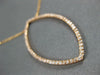 ESTATE LARGE .40CT DIAMOND 14K ROSE GOLD OPEN MARQUISE SHAPE LEAF NECKLACE 26825