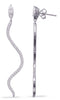 ESTATE .93CT DIAMOND 14KT WHITE GOLD ROUND & MARQUISE FUN SNAKE HANGING EARRINGS