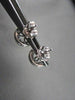 ANTIQUE .54CT 3D ROUND DIAMOND FILIGREE 14KT WHITE GOLD EARRINGS JACKET SETTINGS