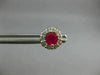ESTATE 1.30CT DIAMOND & AAA RUBY 14KT WHITE GOLD 3D FLOWER CLASSIC STUD EARRINGS