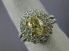 ESTATE LARGE GIA 2.40CT WHITE & FANCY YELLOW DIAMOND 18K TWO TONE GOLD OVAL RING