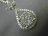 ESTATE LARGE 1.63CT DIAMOND 18KT WHITE GOLD 3D TEAR DROP LEAF HANGING EARRINGS