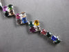 EXTRA LARGE 35.39CT DIAMOND & AAA MULTI COLOR SAPPHIRE 18KT WHITE GOLD BRACELET