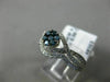 .68CT WHITE & BLUE DIAMOND 14KT WHITE GOLD FLOWER CLUSTER ENGAGEMENT RING SET