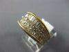 LARGE 1.0CT DIAMOND 14KT YELLOW GOLD 3D ROUND & BAGUETTE 3 ROW ANNIVERSARY RING