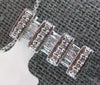 ESTATE .25CT DIAMOND 14KT WHITE GOLD 3D ROUND & BAGUETTE BAR FLOATING PENDANT