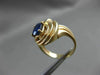 ANTIQUE 1.40CT DIAMOND & AAA OVAL SAPPHIRE 14KT YELLOW GOLD JOURNEY RING #12164