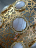 ESTATE LARGE 30.0CT DIAMOND & AAA AGATE 14KT WHITE & ROSE GOLD BANGLE BRACELET