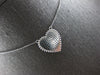 .55CT DIAMOND 14KT WHITE GOLD 3D ROUND PAVE MILGRAIN HEART SHAPE LOVE NECKLACE
