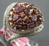LARGE 3.43CT WHITE & PINK DIAMOND 18K WHITE & ROSE GOLD 3D OVAL ANNIVERSARY RING