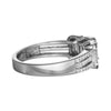 .83CT DIAMOND 18KT WHITE GOLD 3D ROUND & BAGUETTE 3 SQUARE ANNIVERSARY RING