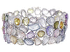 LARGE 84.09CT DIAMOND & AAA SAPPHIRE 18KT WHITE GOLD MULTI SHAPE TENNIS BRACELET