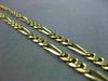 ESTATE LONG & WIDE 14KT YELLOW GOLD ITALIAN FIGARO MENS CHAIN NECKLACE #22065