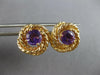 LARGE 1.90CT AAA AMETHYST 14KT YELLOW GOLD 3D CIRCULAR LOVE KNOT EARRINGS #27700
