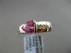 1.12CT ROUND DIAMOND & AAA TRILLION PINK SAPPHIRE 14K WHITE GOLD SEMI BEZEL RING