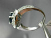 ESTATE WIDE 3.06CT DIAMOND & SAPPHIRE 14K WHITE GOLD DOUBLE HALO ENGAGEMENT RING